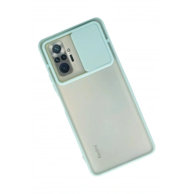 Mey İthalat®   Redmi Note 10 Pro Kılıf Palm Buzlu Kamera Sürgülü Silikon - Turkuaz