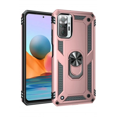 Mey İthalat® Redmi Note 10 Pro Kılıf Sofya Yüzüklü Silikon Kapak - Rose