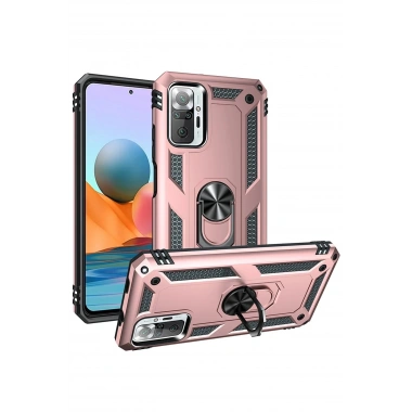 Mey İthalat® Redmi Note 10 Pro Kılıf Sofya Yüzüklü Silikon Kapak - Rose