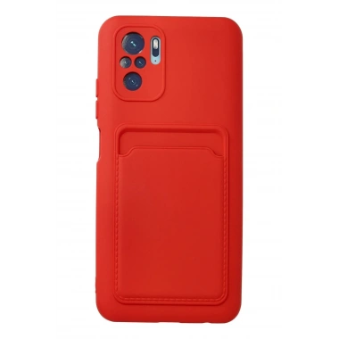 Mey İthalat®   Redmi Note 10S Kılıf Kelvin Kartvizitli Silikon - Kırmızı