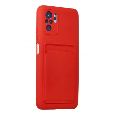 Mey İthalat®   Redmi Note 10S Kılıf Kelvin Kartvizitli Silikon - Kırmızı