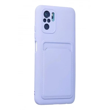 Mey İthalat®   Redmi Note 10S Kılıf Kelvin Kartvizitli Silikon - Lila
