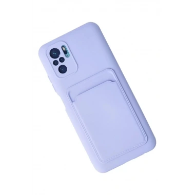 Mey İthalat®   Redmi Note 10S Kılıf Kelvin Kartvizitli Silikon - Lila