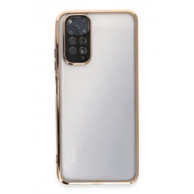 Mey İthalat®   Redmi Note 11 Kılıf  Lensli Silikon - Gold