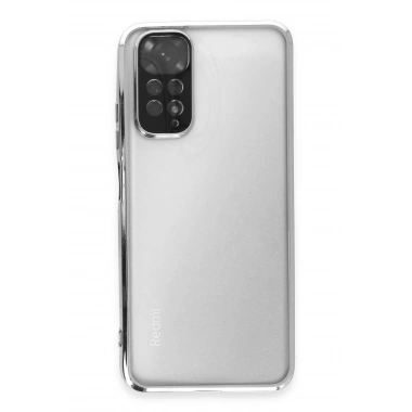 Mey İthalat®   Redmi Note 11 Kılıf  Lensli Silikon - Gümüş