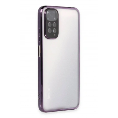 Mey İthalat®   Redmi Note 11 Kılıf  Lensli Silikon - Mor