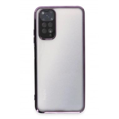 Mey İthalat®   Redmi Note 11 Kılıf  Lensli Silikon - Mor
