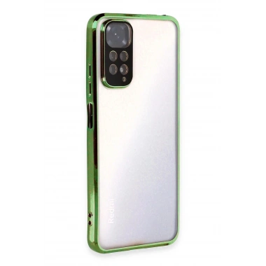 Mey İthalat®   Redmi Note 11 Kılıf  Lensli Silikon - Yeşil