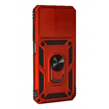 Mey İthalat®   Redmi Note 11 Kılıf Pars Lens Yüzüklü Silikon - Kırmızı