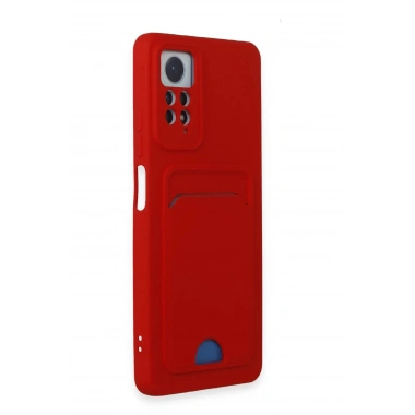 Mey İthalat®   Redmi Note 11 Pro Kılıf Kelvin Kartvizitli Silikon - Kırmızı