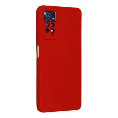 Mey İthalat®   Redmi Note 11 Pro Kılıf Nano içi Kadife Silikon - Kırmızı