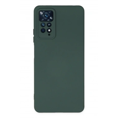 Mey İthalat®   Redmi Note 11 Pro Kılıf Nano içi Kadife Silikon - Koyu Yeşil