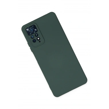 Mey İthalat®   Redmi Note 11 Pro Kılıf Nano içi Kadife Silikon - Koyu Yeşil
