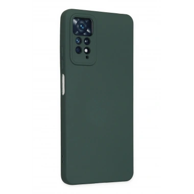 Mey İthalat®   Redmi Note 11 Pro Kılıf Nano içi Kadife Silikon - Koyu Yeşil