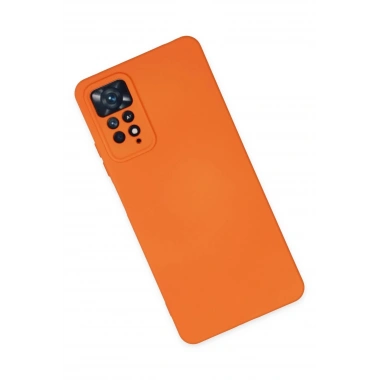 Mey İthalat®   Redmi Note 11 Pro Kılıf Nano içi Kadife Silikon - Turuncu