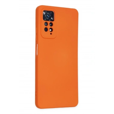 Mey İthalat®   Redmi Note 11 Pro Kılıf Nano içi Kadife Silikon - Turuncu
