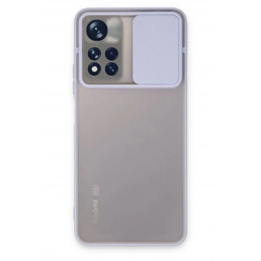 Mey İthalat® Redmi Note 11 Pro Plus 5G Kılıf Palm Buzlu Kamera Sürgülü Silikon - Lila