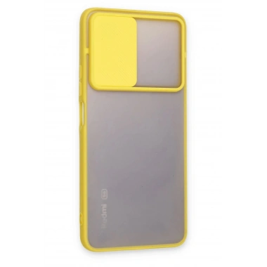 Mey İthalat®   Redmi Note 11 Pro Plus 5G Kılıf Palm Buzlu Kamera Sürgülü Silikon - Sarı