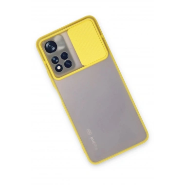 Mey İthalat®   Redmi Note 11 Pro Plus 5G Kılıf Palm Buzlu Kamera Sürgülü Silikon - Sarı