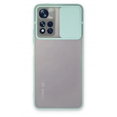 Mey İthalat® Redmi Note 11 Pro Plus 5G Kılıf Palm Buzlu Kamera Sürgülü Silikon - Turkuaz