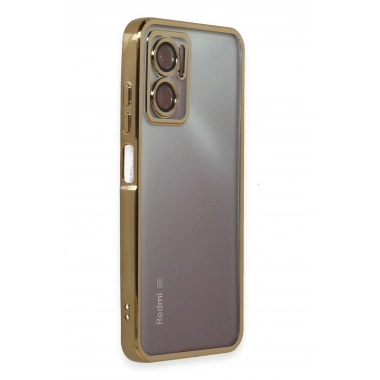 Mey İthalat®   Redmi Note 11E Kılıf  Lensli Silikon - Gold