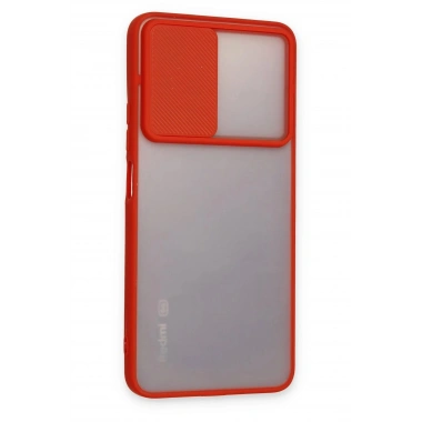 Mey İthalat® Redmi Note 11T Kılıf Palm Buzlu Kamera Sürgülü Silikon - Kırmızı