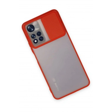 Mey İthalat® Redmi Note 11T Kılıf Palm Buzlu Kamera Sürgülü Silikon - Kırmızı