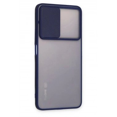 Mey İthalat®   Redmi Note 11T Kılıf Palm Buzlu Kamera Sürgülü Silikon - Lacivert