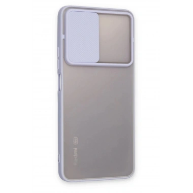 Mey İthalat®   Redmi Note 11T Kılıf Palm Buzlu Kamera Sürgülü Silikon - Lila
