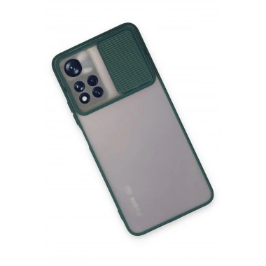 Mey İthalat® Redmi Note 11T Kılıf Palm Buzlu Kamera Sürgülü Silikon - Yeşil
