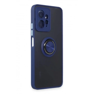 Mey İthalat®   Redmi Note 12 4G Kılıf Montreal Yüzüklü Silikon Kapak - Lacivert