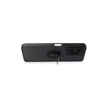 Mey İthalat®   Redmi Note 12 4G Kılıf Montreal Yüzüklü Silikon Kapak - Siyah