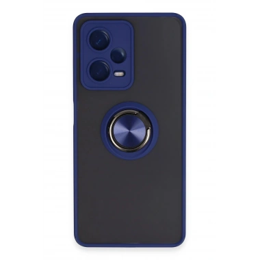 Mey İthalat®   Redmi Note 12 5G Kılıf Montreal Yüzüklü Silikon Kapak - Lacivert