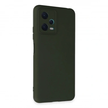 Mey İthalat®   Redmi Note 12 5G Kılıf Nano içi Kadife Silikon - Koyu Yeşil