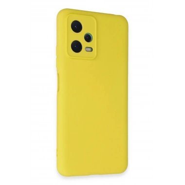 Mey İthalat®   Redmi Note 12 5G Kılıf Nano içi Kadife Silikon - Sarı