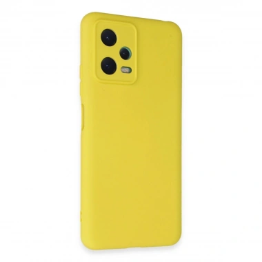 Mey İthalat®   Redmi Note 12 5G Kılıf Nano içi Kadife Silikon - Sarı