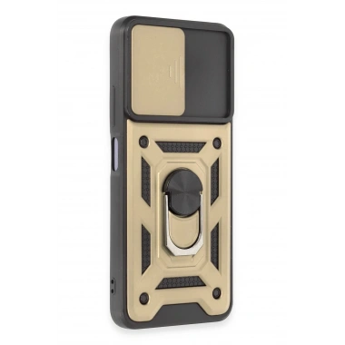 Mey İthalat®   Redmi Note 12 5G Kılıf Pars Lens Yüzüklü Silikon - Gold