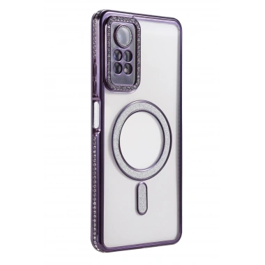 Mey İthalat®   Redmi Note 12 Pro 4G Joke Simli Magneticsafe Kılıf - Derin Mor
