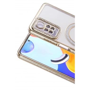 Mey İthalat®   Redmi Note 12 Pro 4G Joke Simli Magneticsafe Kılıf - Gold
