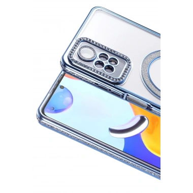 Mey İthalat®   Redmi Note 12 Pro 4G Joke Simli Magneticsafe Kılıf - Mavi