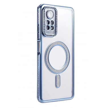 Mey İthalat®   Redmi Note 12 Pro 4G Joke Simli Magneticsafe Kılıf - Mavi