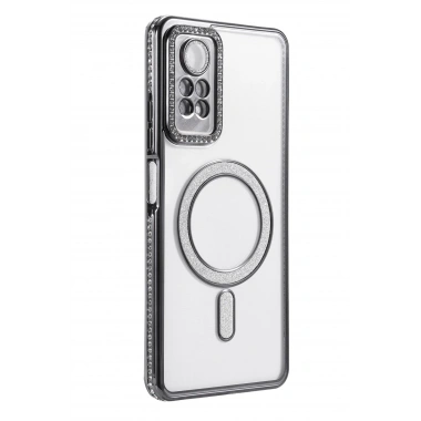 Mey İthalat®   Redmi Note 12 Pro 4G Joke Simli Magneticsafe Kılıf - Siyah