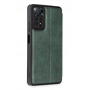 Mey İthalat® Redmi Note 12 Pro 4G Kılıf Flip Cover - Koyu Yeşil