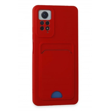 Mey İthalat®   Redmi Note 12 Pro 4G Kılıf Kelvin Kartvizitli Silikon - Kırmızı