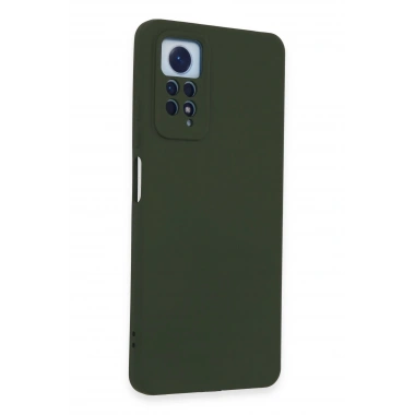 Mey İthalat®   Redmi Note 12 Pro 4G Kılıf Nano içi Kadife Silikon - Koyu Yeşil