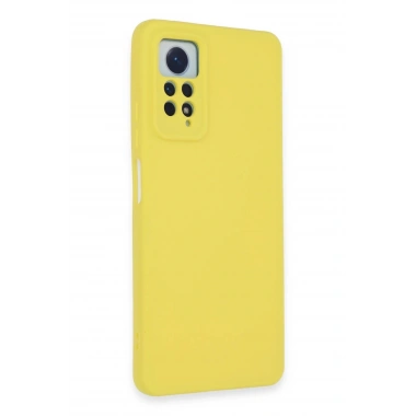Mey İthalat®   Redmi Note 12 Pro 4G Kılıf Nano içi Kadife Silikon - Sarı