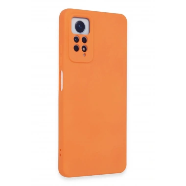 Mey İthalat®   Redmi Note 12 Pro 4G Kılıf Nano içi Kadife Silikon - Turuncu