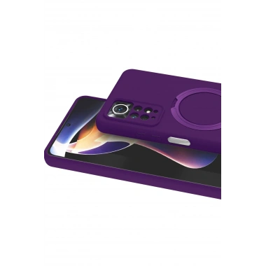 Mey İthalat®   Redmi Note 12 Pro 4G Regal Magsafe Standlı Kapak - Derin Mor