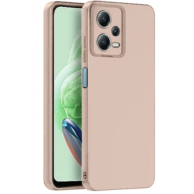 Mey İthalat®   Redmi Note 12 Pro 5G Kılıf Nano içi Kadife Silikon - Pudra