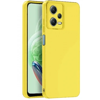 Mey İthalat®   Redmi Note 12 Pro 5G Kılıf Nano içi Kadife Silikon - Sarı